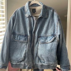 Wild Fable Denim Sherpa Lined Oversized Jacket